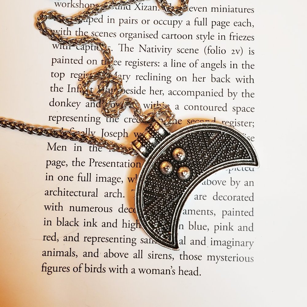 Medieval Slavic Lunula Moon Pendant Viking Jewelry /  Necklace For Women / Men